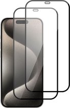 2x Screenprotector geschikt voor iPhone 15 Pro Max - Gehard Glas - Full Proteqt+