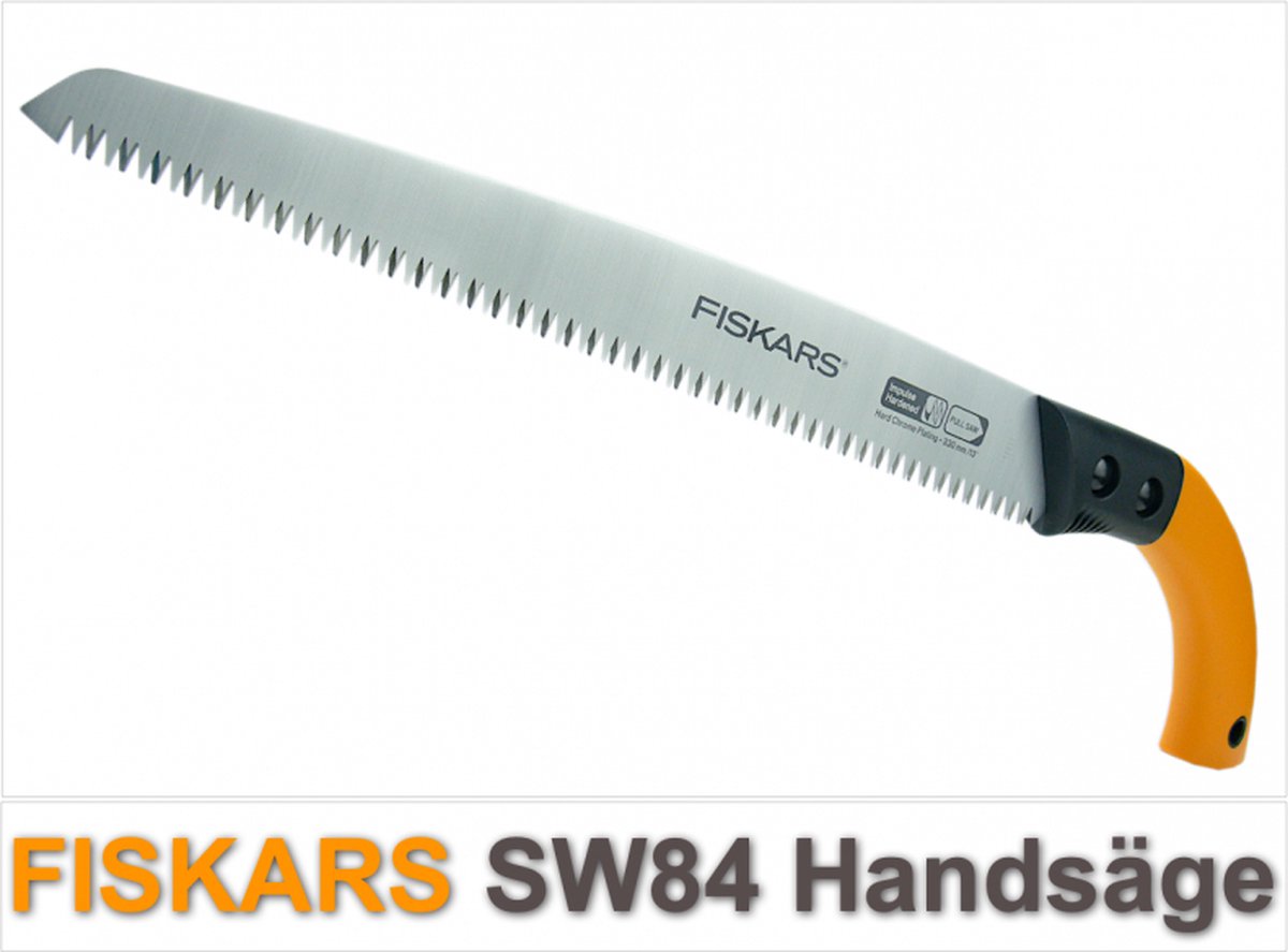 Fiskars SW84 - Scie à main - Lame fixe - Poignée ergonomique SoftGrip