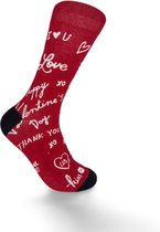 JustSockIt Love sokken - Sokken - Liefdes sokken - Valentijn sokken - Vrolijke sokken - Hartjes - Valentijn cadeau