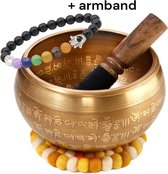 Bol Chantant Tibétain - Bol Chantant XXL 850g - 16cm. Grand Set de bols chantants tibétains avec battant et coussin de bol chantant dans une boîte cadeau en papier Lokta - Bol chantant du Tibet