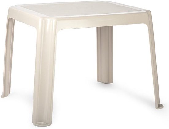 Forte Plastics Kinderstoelen 4x met tafeltje set - buiten/binnen - beige - kunststof - tuin meubels van Fort — afbeelding 3