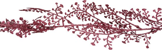 Cosy at Home kerstboom glitter guirlande/slinger - rood - 180 cm