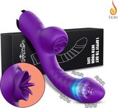 Fiory Vibrator 2 in 1 | Likmachine en G-Spot stimulator | Clitoris stimulatie | Clit zuiger| Krachtige vibro dildo| Sextoys| paars