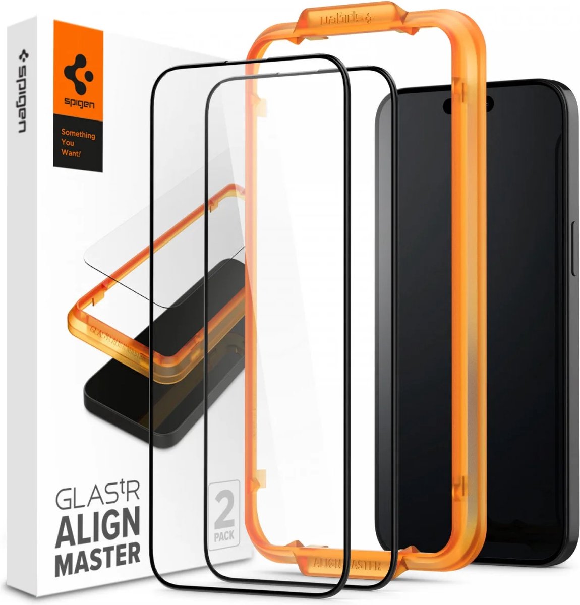 Spigen AlignMaster Apple iPhone 15 Plus Tempered Glass (2-Pack)