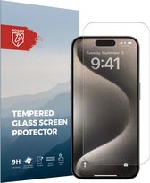 Rosso 9H Tempered Glass Screen Protector Geschikt voor Apple iPhone 15 Pro | Glasplaatje | Beschermlaag | Beschermglas | 9H Hardheid