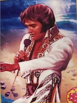 TOPMO - Elvis Presley aan het Strand - 40X50CM- Diamond painting pakket - HQ Diamond Painting - VOLLEDIG dekkend - Diamant Schilderen - voor Volwassenen – ROND