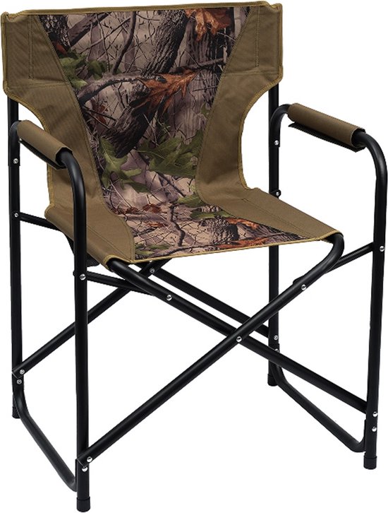 Eurocatch - Opvouwbare Campingstoel Met Opklapbare zijtafel - Camouflage - Director Chair - Visstoel - Comfortabel — afbeelding 5