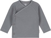 Sweet Petit Mini overslagshirt rib - Unisex - Light Graphite Grey - Maat 44