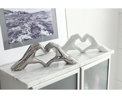 Gilde Handwerk - Love Sign Hands - WIT Beeld Sculptuur - keramiek liefdes handen hart