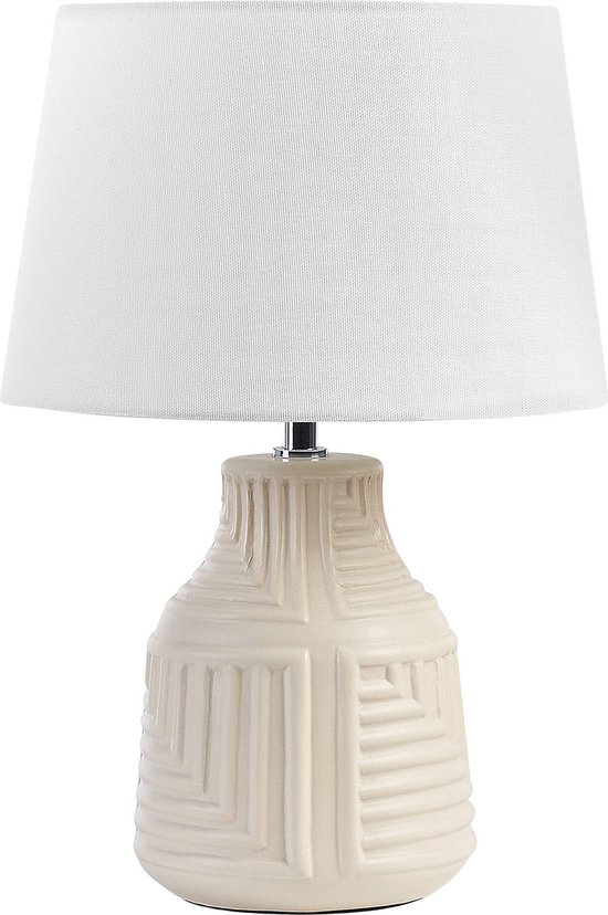 Beliani OZAMA - Lampe de table - Beige - Céramique
