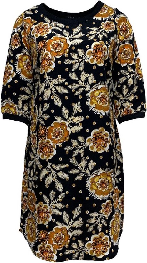 Zeagoo Zomerjurk, Kleding, Jurken voor dames, Boheemse bloemen, 3/4-mouw, tuniek, mini-jurk, losse tuniek, vrijetijdsjurk, wit, M