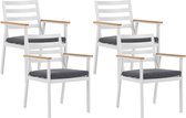 Beliani CAVOLI - Lot de 4 chaises de jardin - Wit - Aluminium