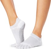 ToeSox Yoga No-Show Grip Socks teensokken - Lichtgrijs - 36-38