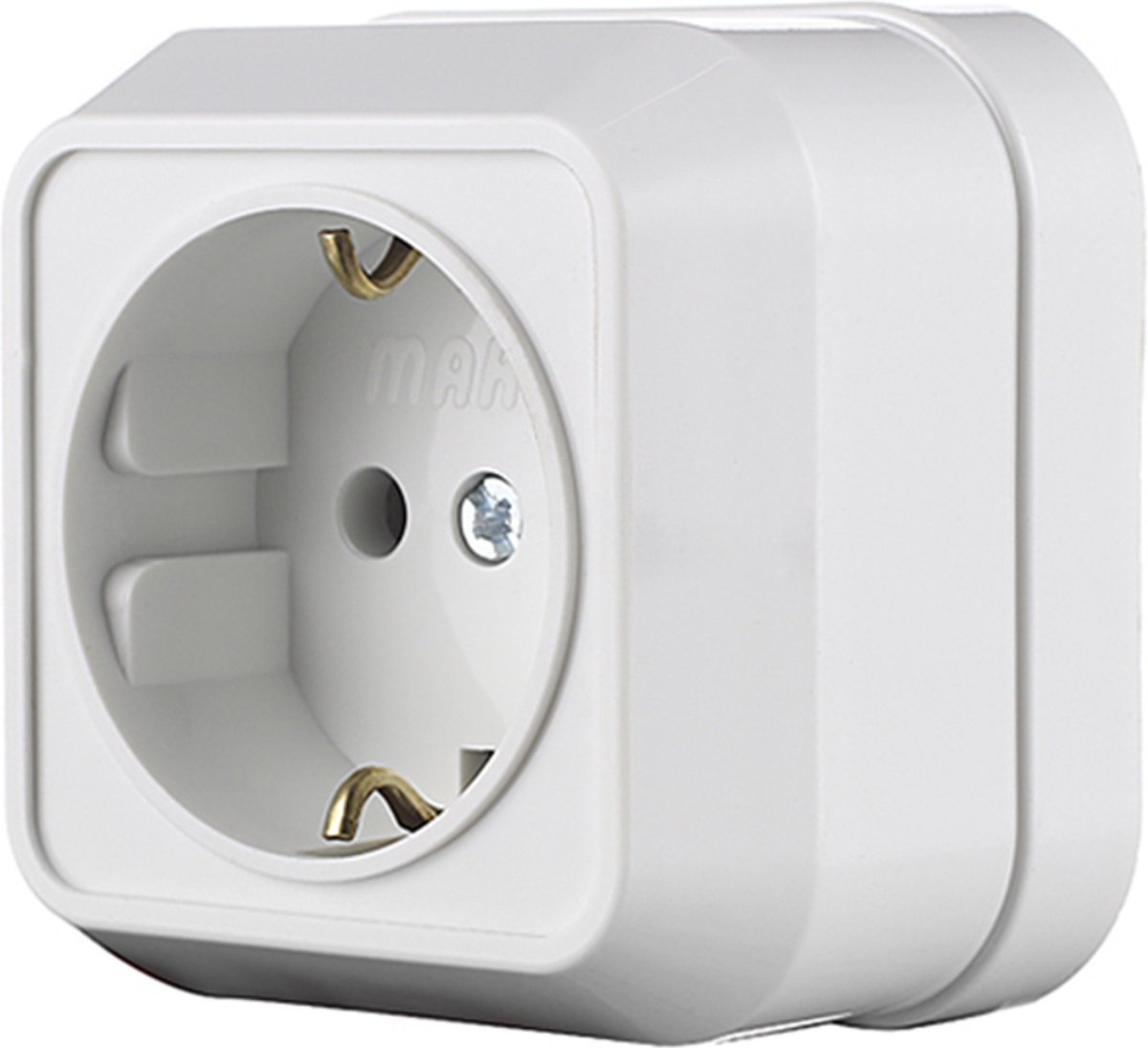 Stopcontact 45108 – Wandcontactdoos – Opbouw – Randaarde - Wit