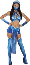Funidelia | Kitana Kostuum Mortal Kombat voor vrouwen - Videospellen - Kostuum voor Volwassenen Accessoire verkleedkleding en rekwisieten voor Halloween, carnaval & feesten - Maat XS - Blauw