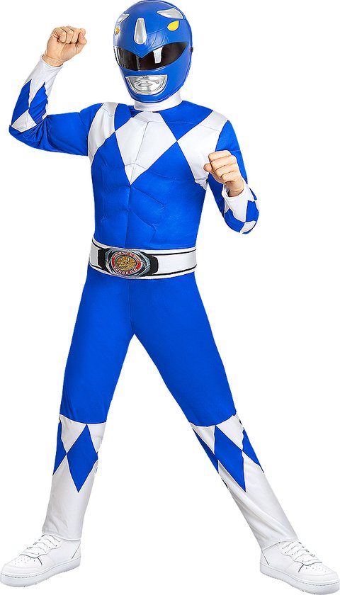 Funidelia | Déguisement Power Ranger Blauw pour garçon - Films et séries, Super-héros, Dessins animés - Déguisement pour enfants Accessoires costumes et accessoires pour Halloween, carnaval et fêtes - Taille 97 - 104 cm - Blauw
