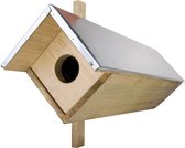 Steenuilkast (Gedrenkt) 52 cm hoog - nestkast voor steenuil - vogels spotten - vogelhuis - nestkastje - vogelhuisje - voederhuis - vurenhout - zink - tuinfiguur - tuindecoratie - tuinaccessoire - geschenk - cadeau - gift - verjaardag - tuinieren