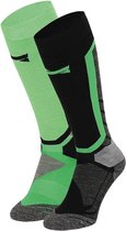 Chaussettes de Snowboard Xtreme - Multi Vert - Taille 39/42 - 2 paires de chaussettes de Snowboard - Talon, Mollet et Tibia renforcés - Extra Ventilées - Bout sans couture