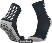 2 paar Gripsokken - zwart - Anti slip sokken – halfhoog – sportsokken – voetbalsokken - sporters - maat 39-42 (1+1)