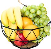 Coupe à fruits en métal - Corbeille à fruits décorative vintage noir - Rangement à fruits pour plus de vitamines au quotidien - Corbeille décorative scandinave (26 x 26 x 12 cm)