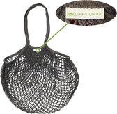 BY OLIVE Réutilisable Net Bag - Eco Shopping Bag - Black Cotton Bag