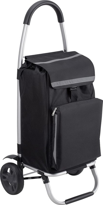 boodschappentrolley-met koelvak -opvouwbare shopper- 54 liter tas - Zwart
