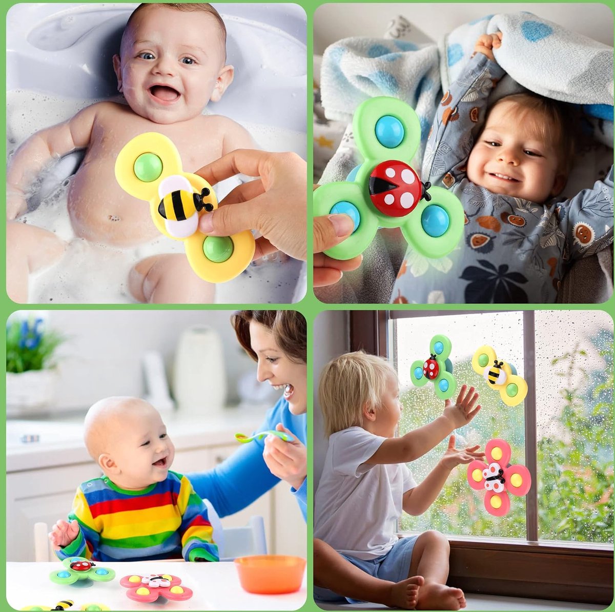 Jouets sensoriel Bébé avec ventouse - Jouet rotatif anti-insectes, ABS sans  BPA, pour