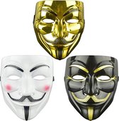 3 Pack V voor Vendetta masker volwassenen/kinderen Guw Fawkes masker anoniem masker, World Book Week, Halloween Kit voor Halloween Cosplay Party Gift