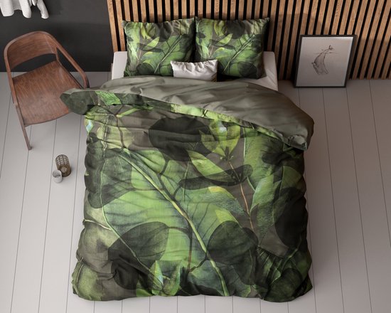 Sleeptime Wild Plants - Dekbedovertrekset - Lits-Jumeaux - 240x200/220 + 2 kussenslopen 60x70 - Groen