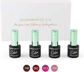 Cosmetics Zone UV/LED Hypoallergeen Gellak Herfst Set 4 Kleuren - Bruin, Nude, Rood, Roze - Glanzend - Gel nagellak