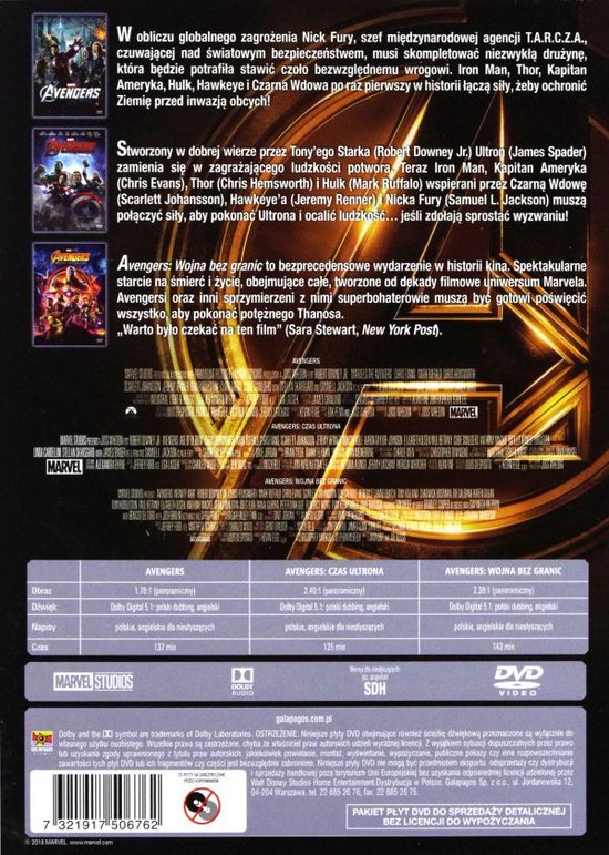 Avengers Trilogy 1-3 Boxset [3DVD] - 