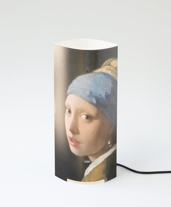 Packlamp - Tafellamp groot - Het meisje met de parel - Vermeer - 36 cm hoog - ø15cm - Inclusief Led lamp