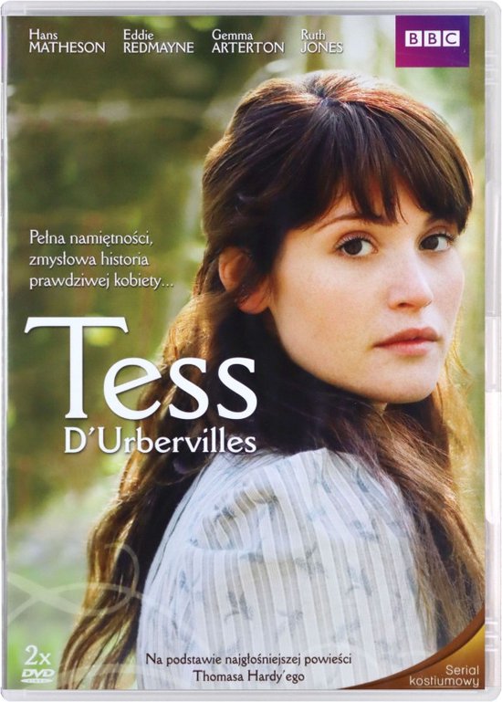 DVD-hoes van Tess of the D'Urbervilles met Gemma Arterton in de hoofdrol, met de BBC-logo.
