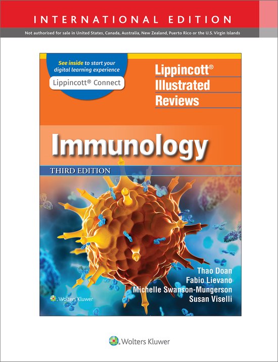Titelpagina van Lippincott Illustrated Reviews: Immunology, Derde Editie, met een afbeelding van een cel.