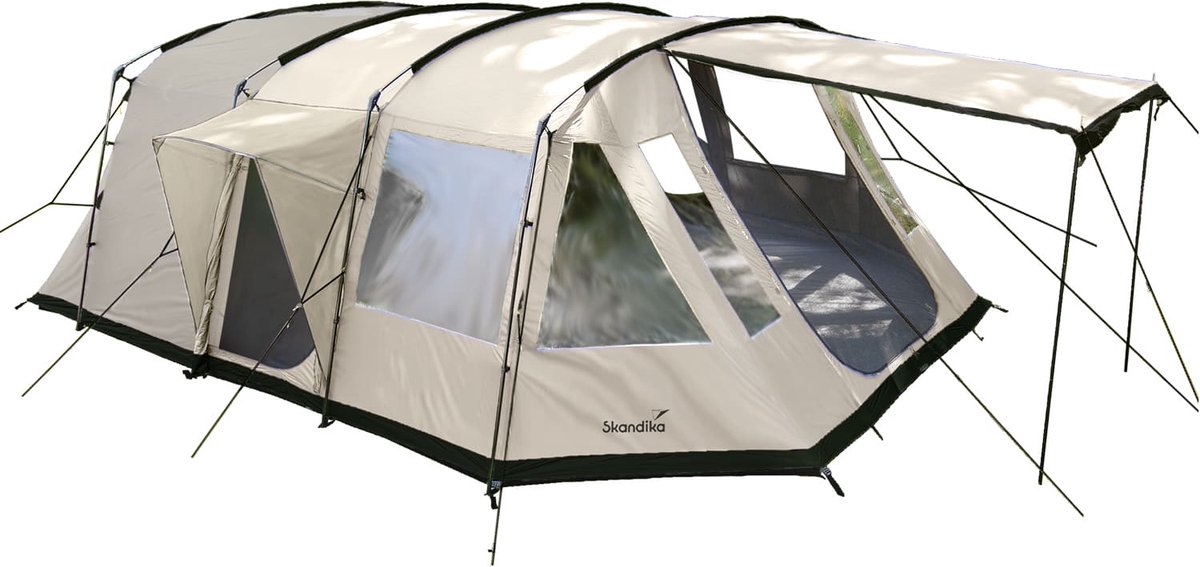 Skandika tunneltent Nordland Sleeper voor 6 personen - Skandika Sleeper slaapcabine, tent met ingenaaide tentvloer, waterdicht, 5000 mm, 2 m stahoogte | Camping, kampeertent (grijs Sleeper)