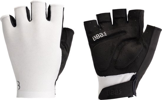 BBB Cycling AirSupport Fietshandschoen Zomer - Ventilerende Fiets Handschoenen - Padded Korte Vinger Handschoen - Wit - Maat XL - BBW-65
