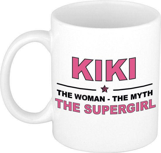 Nom du cadeau Kiki - La femme, le mythe la tasse à café supergirl / tasse 300 ml - nom / noms tasses - cadeau pour anniversaire / fête des mères / retraite / succès / merci