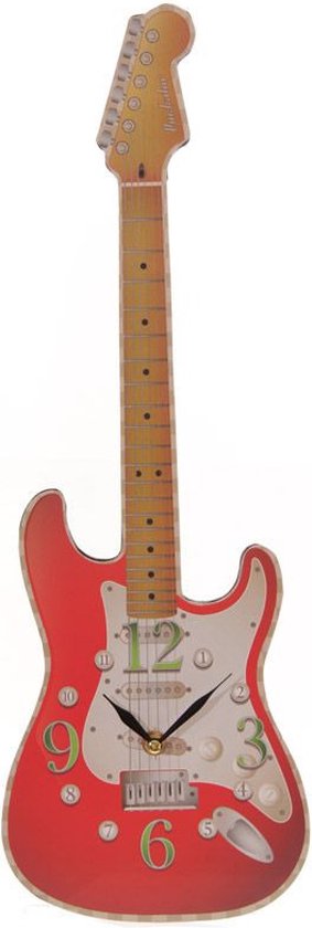 Rode elektrische gitaar klok 50 cm