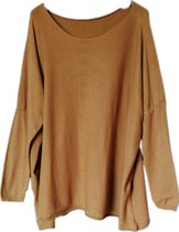 Manches longues - Pull - Femme - Oversize - Ample - Couleur Jaune ocre -  Taille 44/ 48 | bol.com