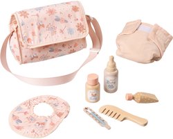 howa Luiertas "miniflowers" met Luier, Slabbetje en 5 Houten Accessoires voor Poppen 2960