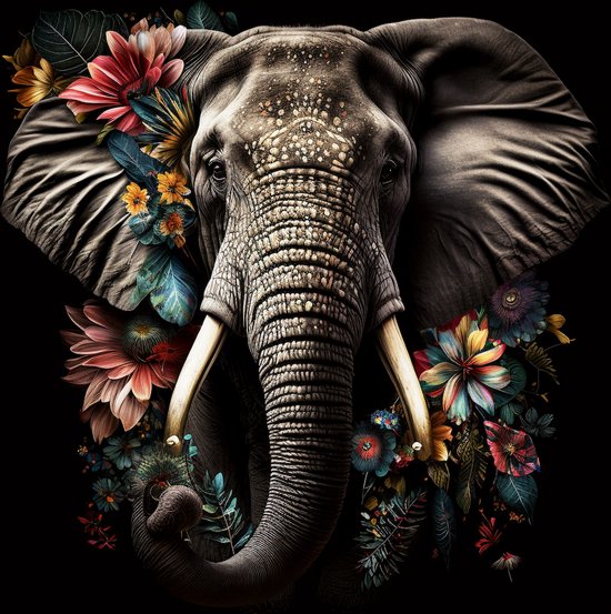 The Flowers Of The Elephant- Kristal Helder Galerie kwaliteit Plexiglas 5mm. - Blind Aluminium Ophang-frame - Luxe wanddecoratie - Fotokunst - professioneel verpakt en gratis bezorgd