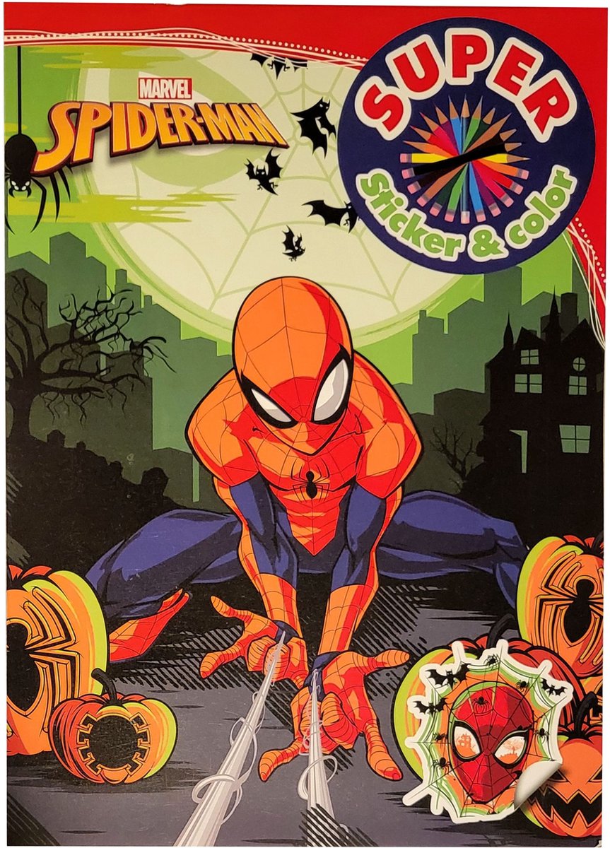 Disney Halloween Super Sticker & Color Kleurboek "Spiderman"