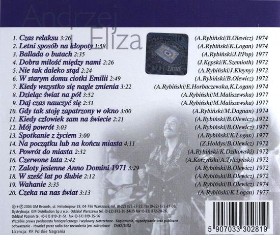 Andrzej I Eliza: Platynowa Kolekcja [CD], Andrzej I Eliza | Muziek | bol