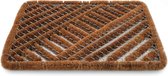 2x stuks bruine deurmatten/vloermatten staaldraad/kokos rechthoekig zware kwaliteit 40 x 60 cm - droogloopmatten/staalmatten