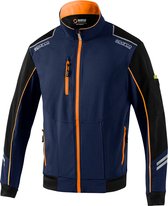 Sparco TECH LIGHT Softshell - Multifunctionele outdoorjas heren - Marineblauw/Oranje - Maat XL