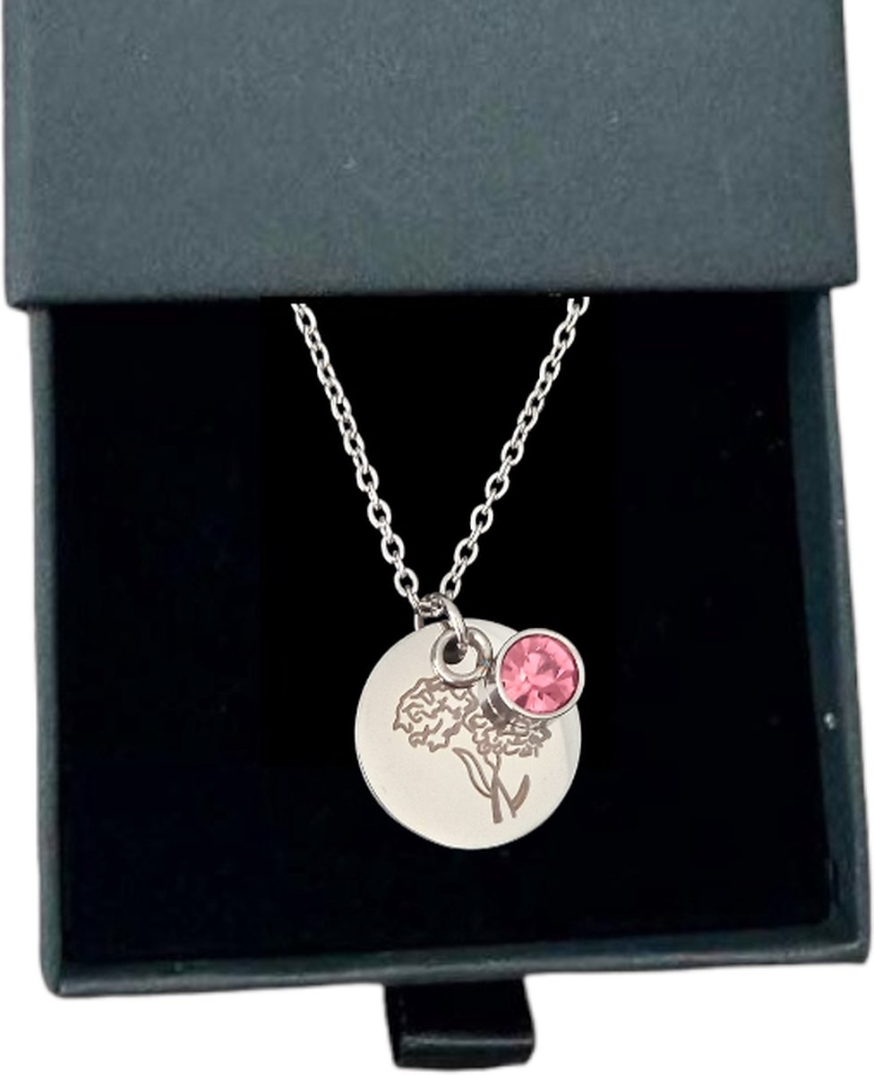 Goedkoopste Rosey’s® - Geboortesteenketting oktober - geboortesteen - Geboortesteenketting - zilver - Birth stone - Sint cadeau vrouw - Kerstcadeau vrouw - Babyshower - Kraamcadeau - Geboortesteen oktober - geboortesteenketting - Geboortesteen ketting Oktober