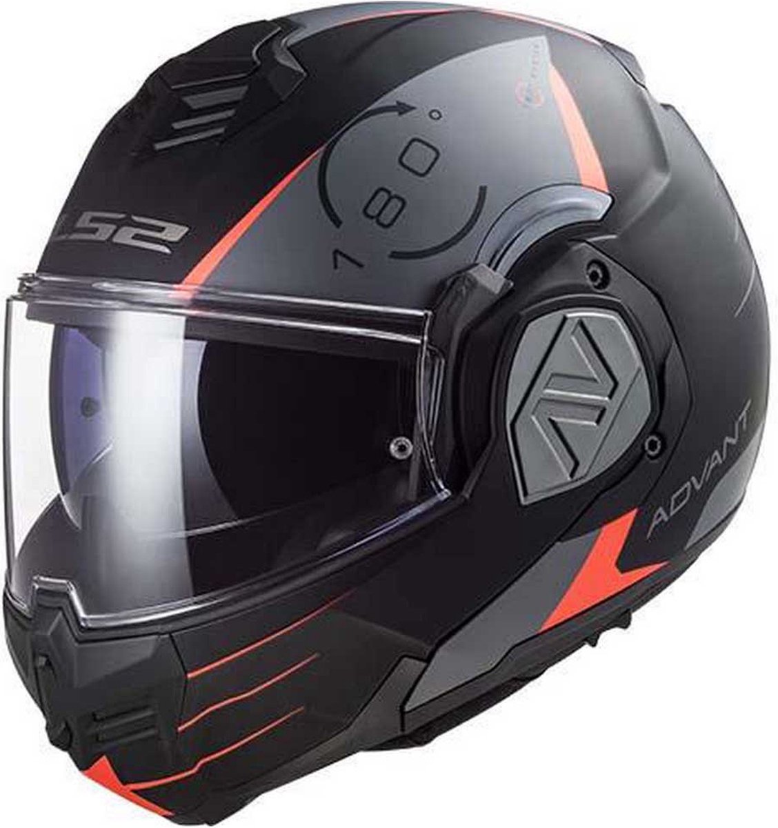 LS2 FF906 Advant Codex Mat Zwart Titanium Systeemhelm M