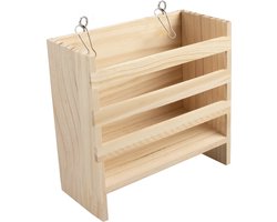 Duvoplus - Voerbak - Knaagdier - Houten Hooiruif Met Hangers 16,5x7,2x17,5cm Bruin - 1st