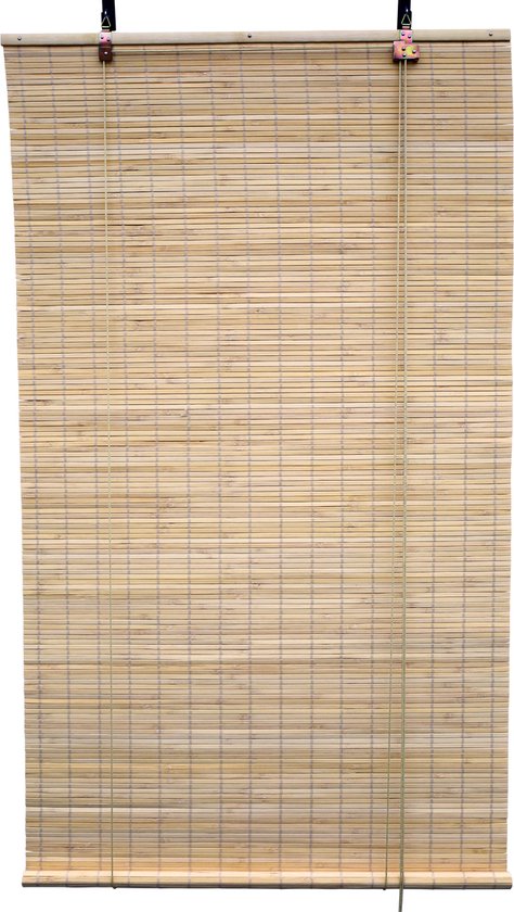 Bamboebaas bamboe rolgordijn Fedde - Naturel - 100x160 cm - Natuurlijke look - Zonwerend - Duurzaam bamboe - Lichtdoorlatend - Geschikt voor binnen en buiten - Eenvoudige montage