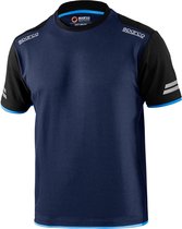 Sparco TECH T-Shirt - Stijlvol en veilig - Marineblauw/Blauw - Maat XXL